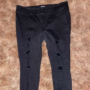 Old navy rockstar mid rise black distressed jeggings